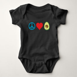 Frieden, Liebe, Avocado Baby Strampler