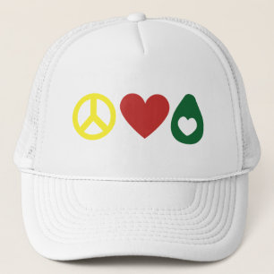 Frieden, Liebe-Avocado-Hut Truckerkappe