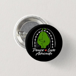 Frieden Liebe Avocado Lustiges Retro Avocado Fruch Button