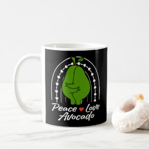 Frieden Liebe Avocado Lustiges Retro Avocado Fruch Kaffeetasse