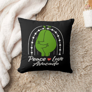 Frieden Liebe Avocado Lustiges Retro Avocado Fruch Kissen