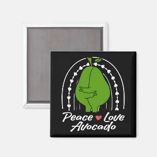 Frieden Liebe Avocado Lustiges Retro Avocado Fruch Magnet