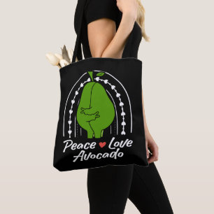 Frieden Liebe Avocado Lustiges Retro Avocado Fruch Tasche