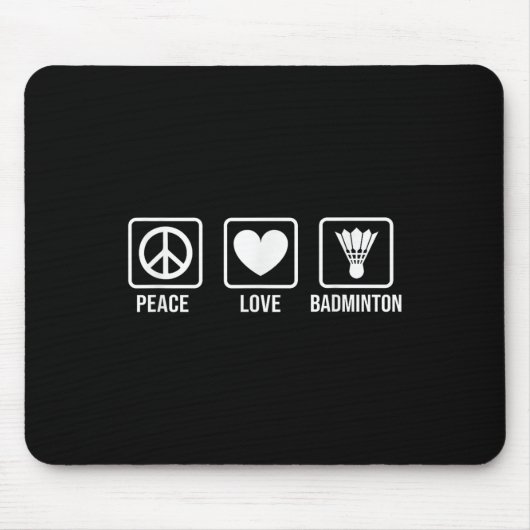 Frieden Liebe Badminton Badminton Spieler Shuttlec Mousepad (Vorne)