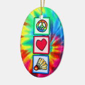 Frieden, Liebe, Badminton Keramik Ornament (Links)