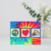 Frieden, Liebe, Badminton Postkarte (Stehend Vorderseite)
