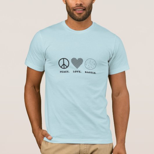 Frieden. Liebe. Bagel T-Shirt (Vorderseite)