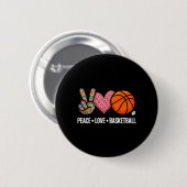 Frieden Liebe Baseball 1 Button (Vorne & Hinten)