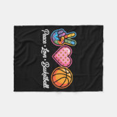 Frieden Liebe Baseball Fleecedecke (Vorderseite (Horizontal))
