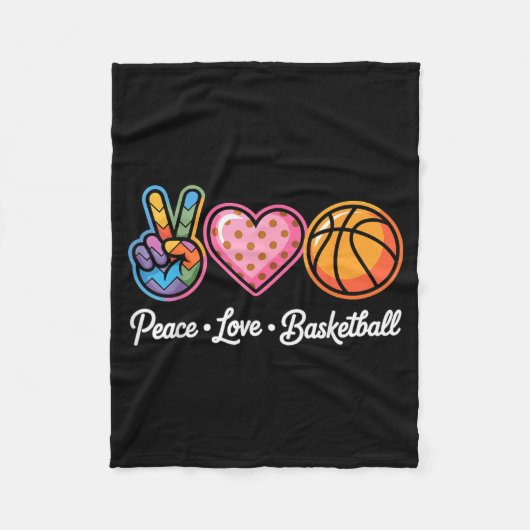Frieden Liebe Baseball Fleecedecke (Vorderseite)