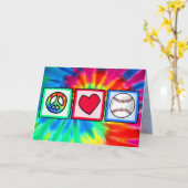 Frieden, Liebe, Baseball Karte (Gelbe Blume)