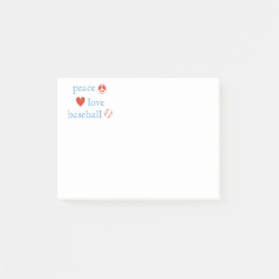 Frieden Liebe Baseball Post-it Klebezettel