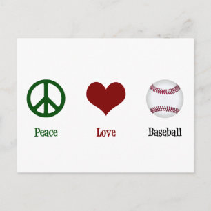 Frieden Liebe Baseball Postkarte