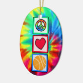 Frieden, Liebe, Basketball Keramik Ornament (Links)