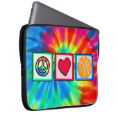 Frieden, Liebe, Basketball Laptopschutzhülle (Vorne Rechts)