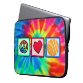Frieden, Liebe, Basketball Laptopschutzhülle (Vorderseite Links)