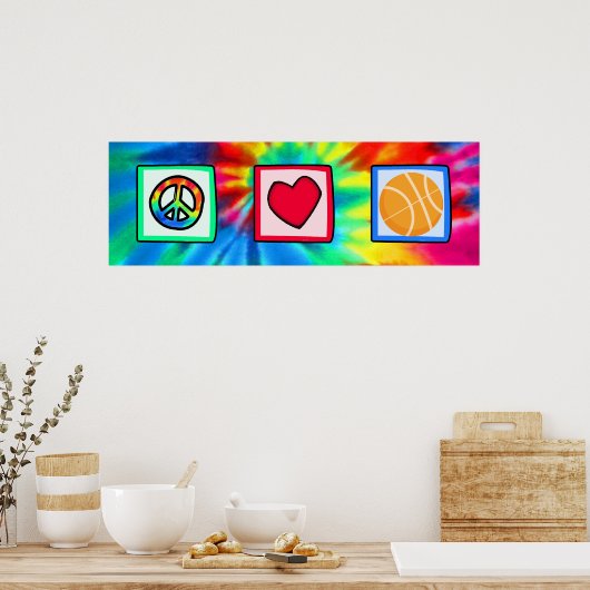 Frieden, Liebe, Basketball Poster (Küche)
