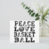 Frieden, Liebe, Basketball Postkarte (Stehend Vorderseite)