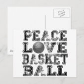 Frieden, Liebe, Basketball Postkarte (Vorne/Hinten)