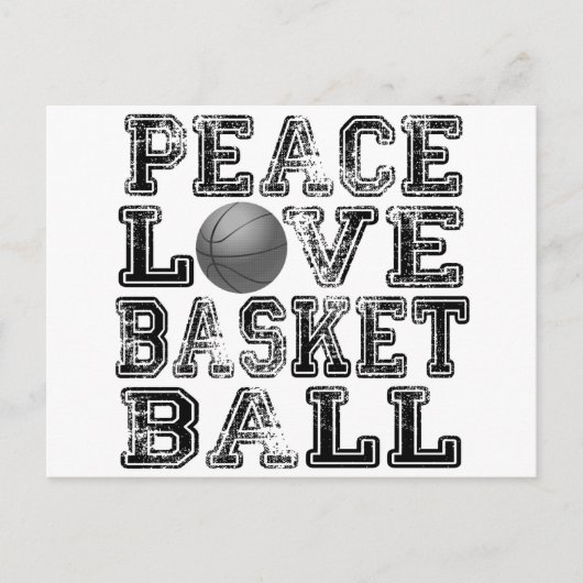 Frieden, Liebe, Basketball Postkarte (Vorderseite)