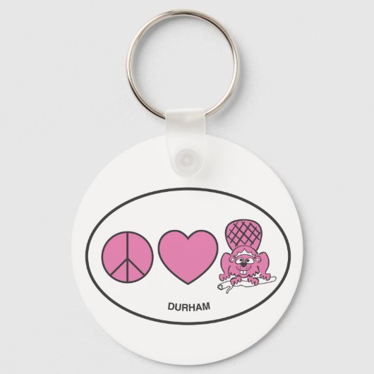 Frieden, Liebe, Biber Schlüsselanhänger (Vorderseite)