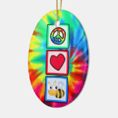 Frieden, Liebe, Bienen Keramikornament (Links)