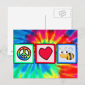 Frieden, Liebe, Bienen Postkarte (Vorne/Hinten)