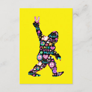 Frieden Liebe Bigfoot Hippie Lustiger Bigfoot-Fan  Begleitkarte