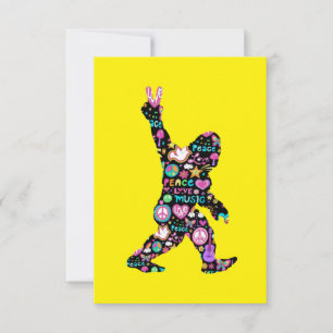 Frieden Liebe Bigfoot Hippie Lustiger Bigfoot-Fan Einladung