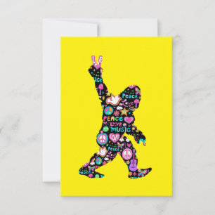 Frieden Liebe Bigfoot Hippie Lustiger Bigfoot-Fan  RSVP Karte