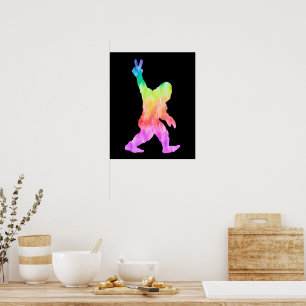 Frieden Liebe Bigfoot Poster