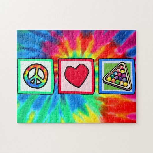 Frieden, Liebe, Billard Puzzle (Horizontal)