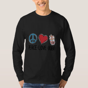 Frieden Liebe Boba Grafik Tee Tee Trinker Bubble