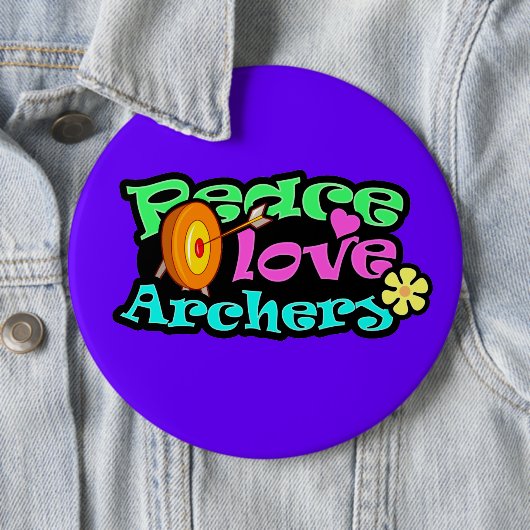 Frieden, Liebe, Bogenschießen Button (Beispiel)