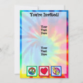 Frieden, Liebe, Bowling Einladung (Vorderseite)