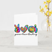 Frieden Liebe Bowling Tie Dye Lustige Bowling Fans Karte (Gelbe Blume)