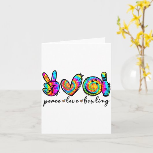 Frieden Liebe Bowling Tie Dye Lustige Bowling Fans Karte (Gelbe Blume)