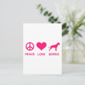 Frieden, Liebe, Boxer Postkarte (Stehend Vorderseite)