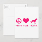 Frieden, Liebe, Boxer Postkarte (Vorne/Hinten)