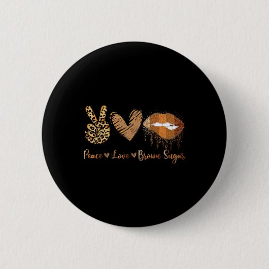 Frieden Liebe Brauner Zucker Leopard Hand Herz Und Button (Vorderseite)