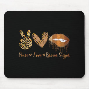 Frieden Liebe Brauner Zucker Leopard Hand Herz Und Mousepad