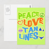 Frieden Liebe Bräunungsstreifen Postkarte (Vorne/Hinten)