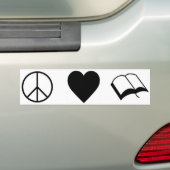 Frieden, Liebe, Bücher/Lesung Autoaufkleber (Auf Auto)