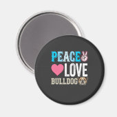 Frieden Liebe Bulldogge Vektor Magnet (Vorderseite/Rückseite)