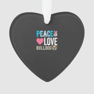 Frieden Liebe Bulldogge Vektor Ornament