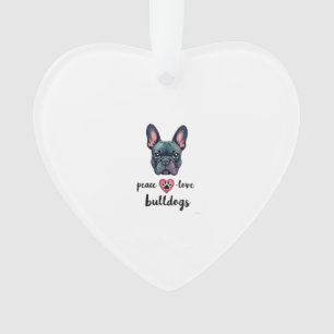 Frieden Liebe Bulldoggen Vintage Galaxy Französisc Ornament