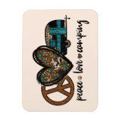 Frieden, Liebe, Camping Magnet (Vertikal)