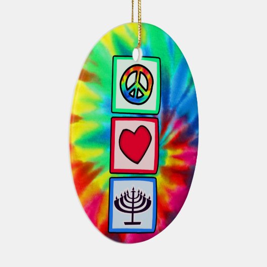 Frieden, Liebe, Chanukka Keramikornament (Rechts)