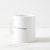 Frieden Liebe Cheeseburger Kaffeetasse (Vorderseite Links)
