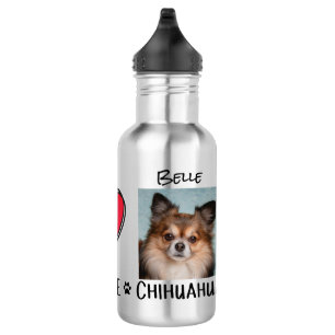 Frieden Liebe Chihuahua Hunde Liebhaber Edelstahlflasche